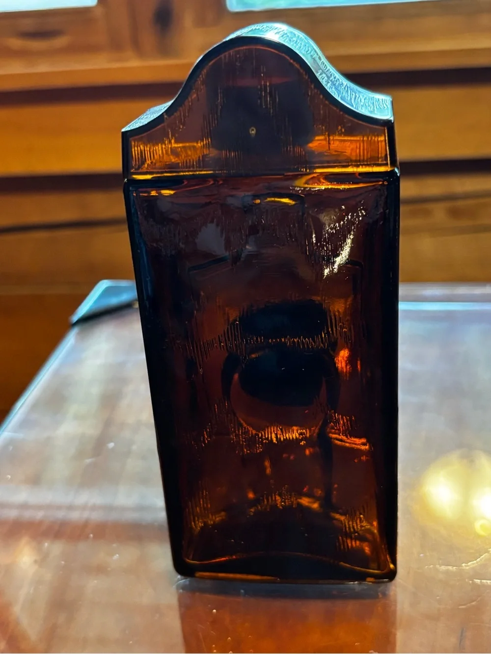 Avon Amber Glass Camera Bottle Accent